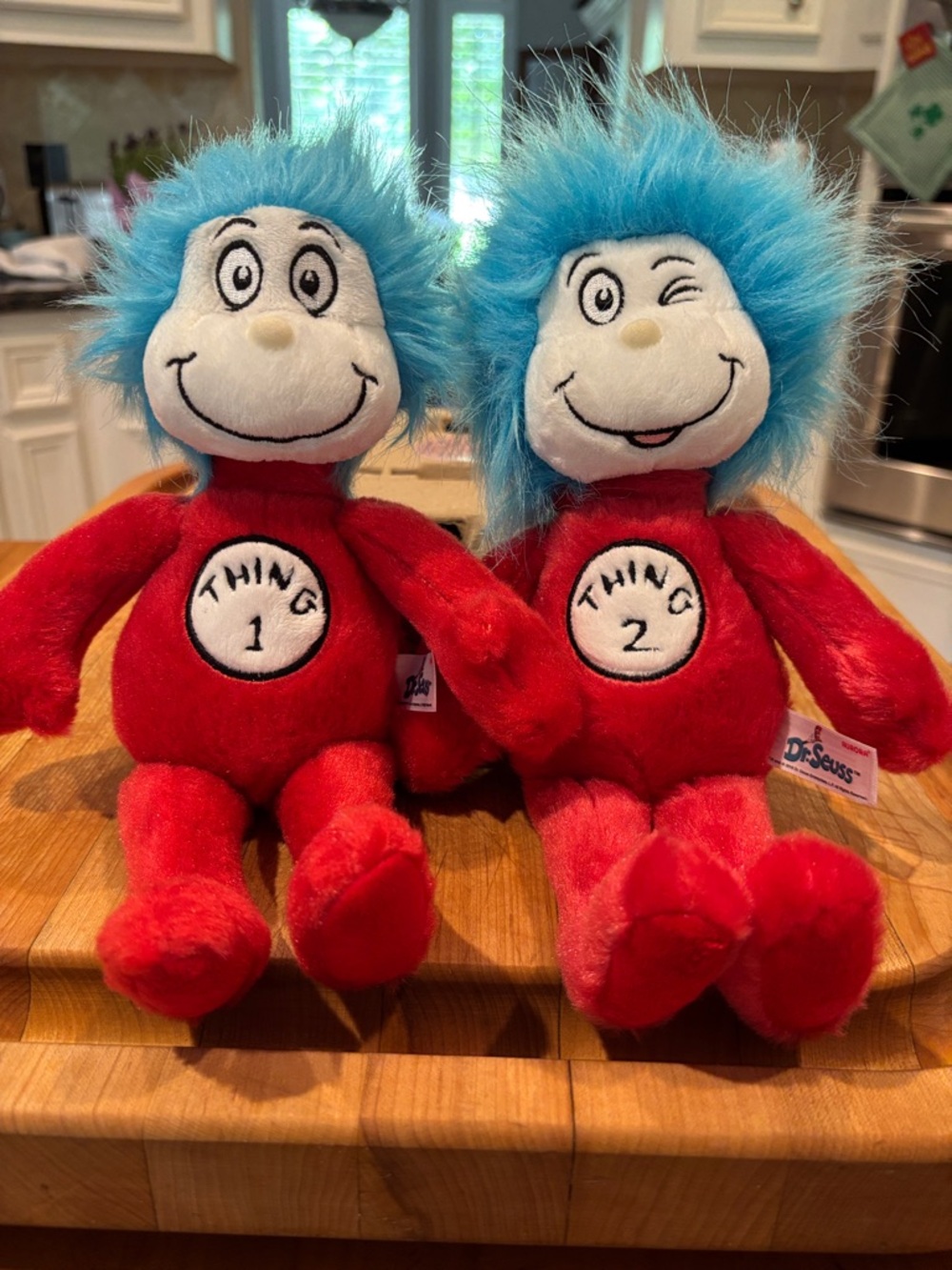 Dr. Seuss Thing 1 & Thing 2 Plush Dolls - Red Bodies, Blue Hair